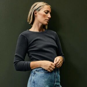 Imogene + Willie Waffle Thermal in Faded Black